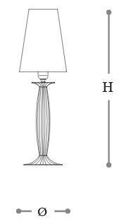 Dimensiones de la Lámpara de Mesa Phebo Opera Italamp